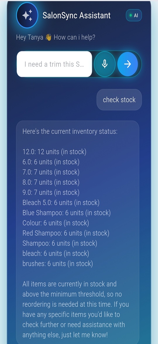 AI checking inventory levels