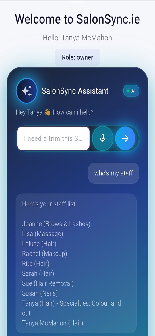 Voice command to AI assistant